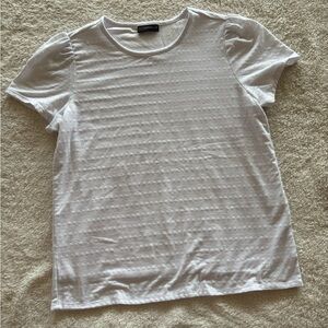 Rafaella White Lined Top M